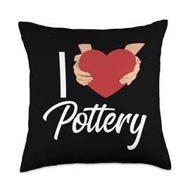 Professional Pottery Aprons Love Tools Kit Gifts I Love Hobby Pro Wheel Lover Pottery Throw Pillow, 18x18, Multicolor