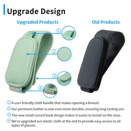 Yuoyar 2 Packs Magnetic Sunglass Holder for Car Visor - Universal Sunglasses Clip for Different Size Eyeglasses - Convenient Interior Car Accessories (Green)