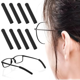 COMNICO 4 Pairs Eyeglass Ear Cushions Silicone Glasses Ear Grippers Anti SlipTemple Tips Sleeve Retainer Comfortable Elastic Temple Sleeves Tips EarPads Glasses Accessories