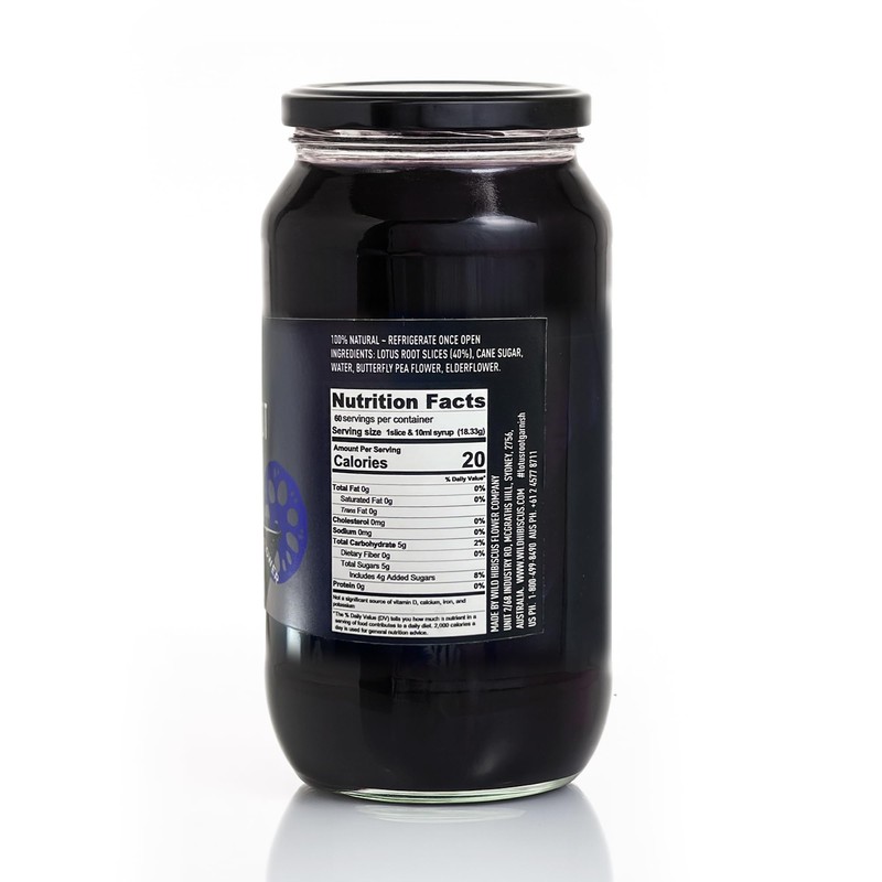Butterfly & Elderflower Lotus Root Slices, 60 Slices per Jar