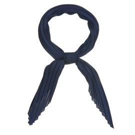 Allegra K Women Pleated Rhombus Head Scarf Wraps Scarves Neckerchief Bandana Solid Color Navy Blue