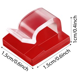 Maitys 60 Pieces Outdoor Cable Clips Christmas Adhesive Hooks Cable Management Wire Light Clips Cord Hider Organizer for Fairy Light Under Desk, Wall, Car and Electric Wires(Small,Clear)