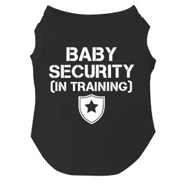 Baby Security in Training Dog Tee Shirt | Sleeveless | Pregnancy Announcement | New Baby | Gender Reveal | Photoshoot (Black M)