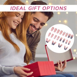 Nails with Bows | Artificial Press on Nails | French Style Manicure Stickers, Removable Women Hand Beauty Fingertip for Girls