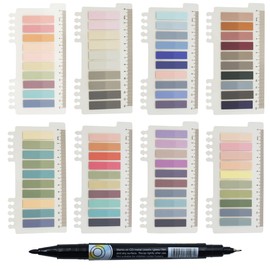 YOUDEFUL 1600pcs Translucent Page Markers,Morandi Sticky Note Tabs with Binders,Repositionable Book Flags Tabs Strip for Annotating Books,Clear Sticky Notes,Page Tabs,Index Tabs