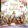 Bymivofun Birthday Background Banner, Flamingo Girl Birthday Background, Flamingo Happy