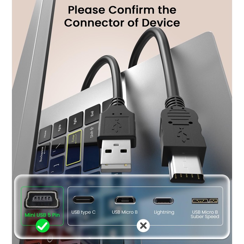 Yaekea Mini USB Cable Compatible with Texas Instruments TI-84 Plus
