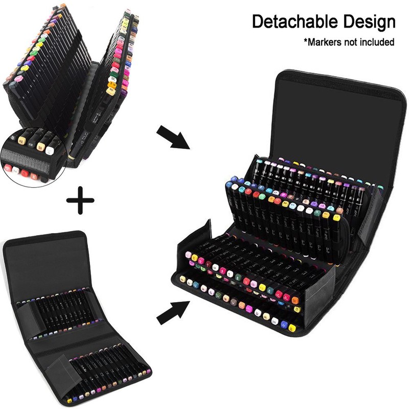 ADVcer Marker Case 120 Storage Holders, Foldable Extendable Oxford Lipstick