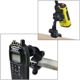 TWAYRDIO Desktop Mount for Handheld Radio, Speaker Mic and CB Mic, 3-in-1 Multi-Purpose Adjustable Angle Holder Bracket for Motorola BaoFeng Retevis Yaesu HT Handhelds Two Way Radios Walkie Talkies