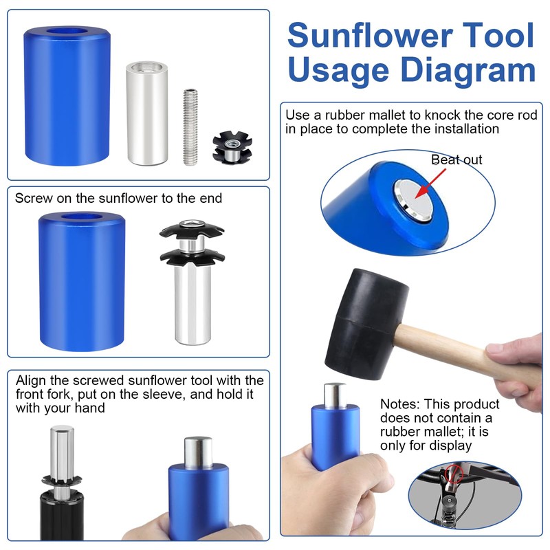 TOKSEO Bicycle Fork Star Nut Setter, Bicycle Fork Star Nut
