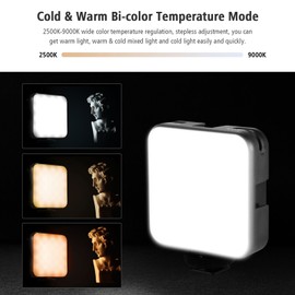 Andoer W64RGB Mini RGB LED Video Light Rechargeable Photography Fill Light CRI95+ 2500K-9000K Dimmable 20 Lighting Effects with LCD Display 3 Cold Shoe Mounts Magnetic Backside for Vlog Live Streaming Video Conference Product Shooting