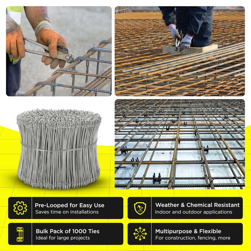 6 Inch - 17 Gauge 1000 pcs GALVANIZED Steel Double
