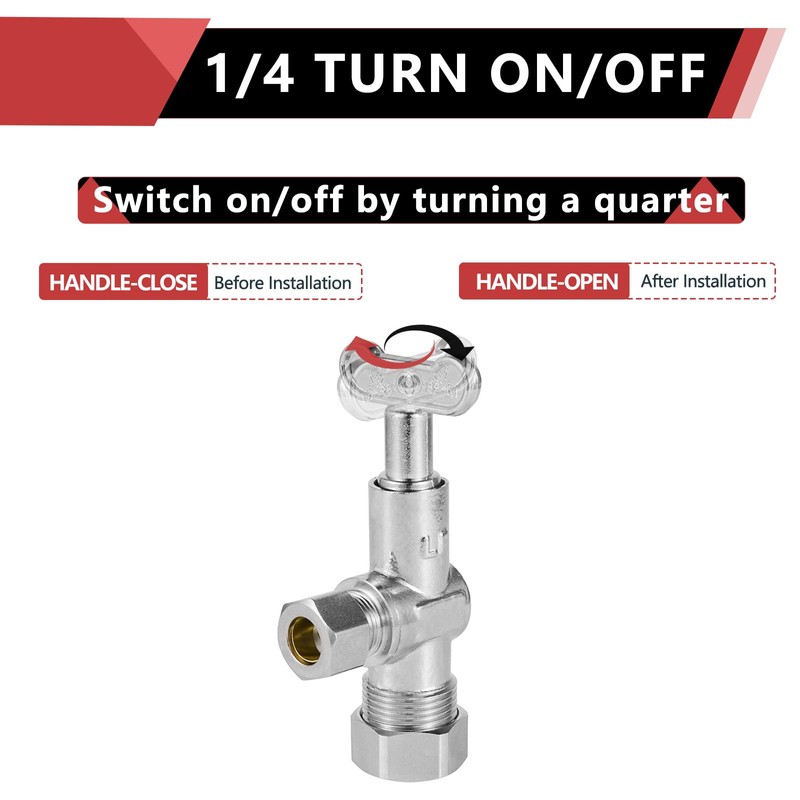 (Pack of 4) EFIELD 1/4-Turn Loose Control Key Angle Stop