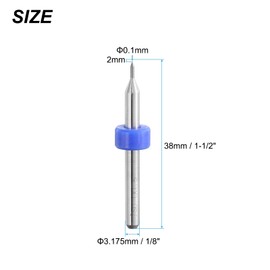 sourcing map PCB Drill Bits 0.1mm Tungsten Carbide Rotary Tool Jewelry CNC Engraving Print Circuit Board Micro Drill Bits 1/8 Inch Shank 5 Pcs
