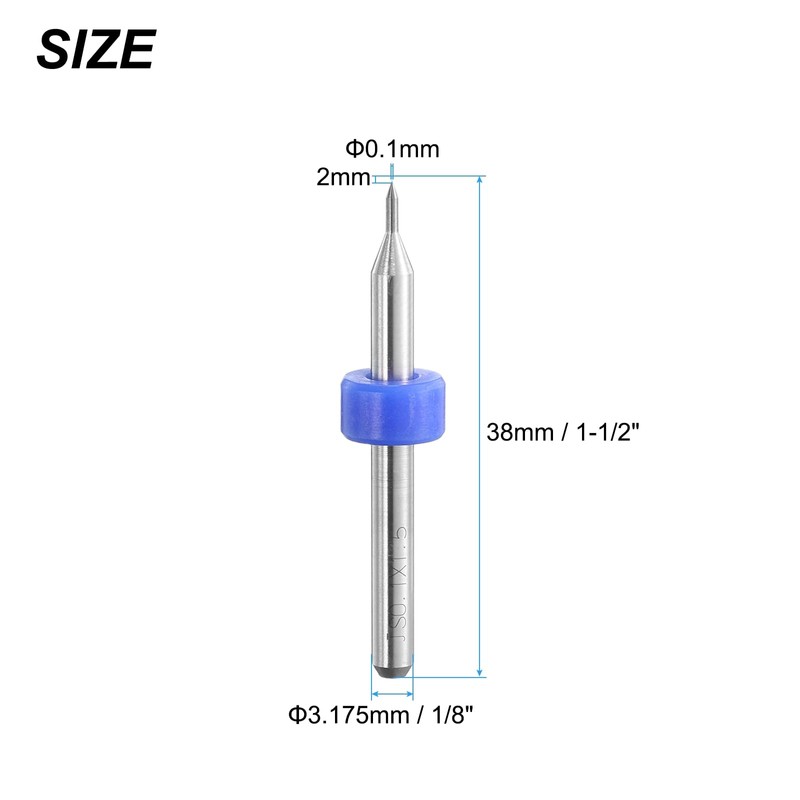 sourcing map PCB Drill Bits 0.1mm Tungsten Carbide Rotary Tool