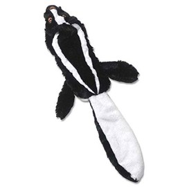 PetRageous 91530 RoadRageous Skunk Plush Squeaker Dog Toy 22-Inch Long and Stuffless Body for Dogs of All Breeds, Black
