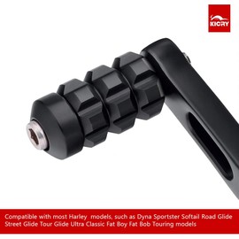 KICRY Motorcycle Shifter Peg with Raised Knobs Black Lever Foot Shift Pegs Compatible with Harley Davidson Street Glide Road King Softail Sportster Dyna Sportster Touring Dyna(Knob Black 2PCS)