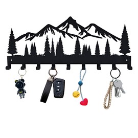 Key Holder for Wall, Metal Wall Hooks Organizer Rack with 9 Hooks for Keys, Coats, Bags – Decorative Home Decor for Entryway, Hallway, Kitchen, Living Room (14 inches)
