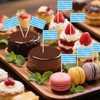 Toothpick Flags for Food,Oktoberfest Cupcake Toppers | 100 Piece Food