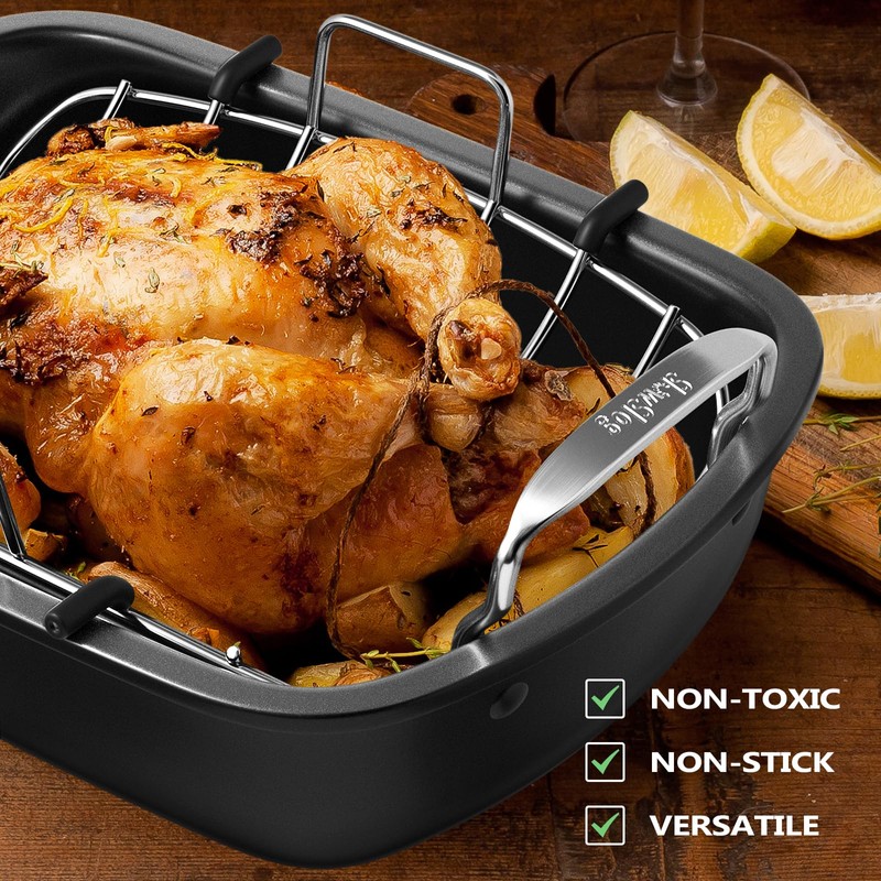 Slow Slog Roasting Pan, 17 Inch x 13 Inch Roaster