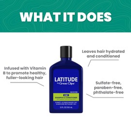 GREAT CLIPS LATITUDE 2-in-1 Shampoo + Conditioner | Daily Shampoo and Conditioner Set for Men | Promotes Full + Healthy Hair | 32oz