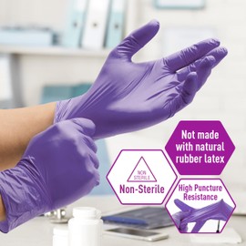 MedPride Powder-Free Nitrile Exam Gloves, Iris Blue, Medium, Box/100 | MED PRIDE