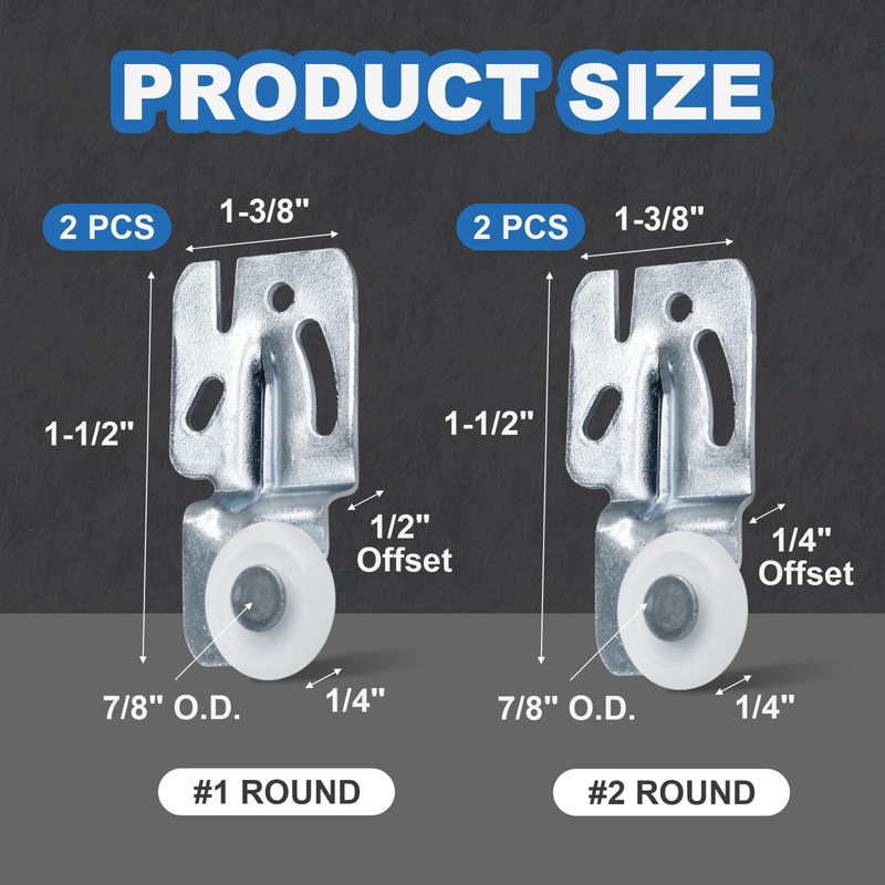 vibedor 4 Pcs Closet Sliding Door Roller, Hardware Kit Wardrobe