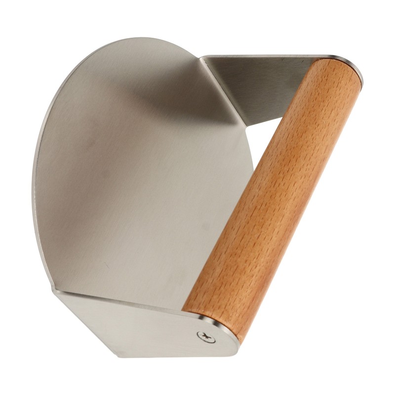 Hamburger Press 304 Stainless Steel Smooth Surface Wooden Handle Easy