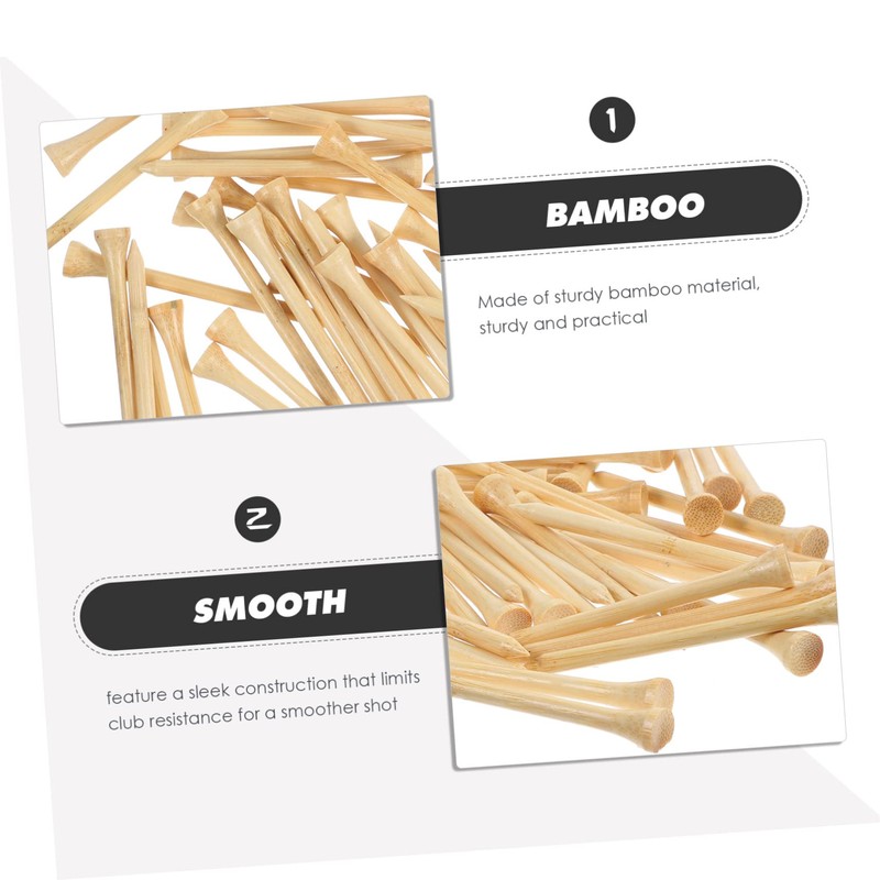 WOONEKY 50pcs Golf Bamboo Wood Golf Tees Golf Tees Bamboo