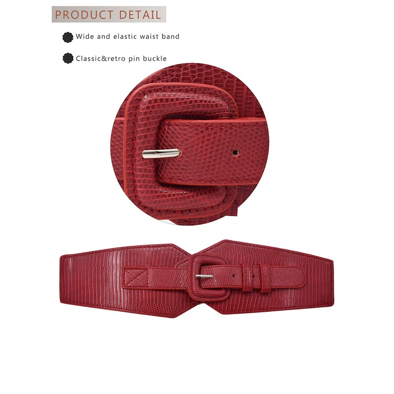 TeeYee Women's Elastic Belt Wide Waist Belt Adjustable Stretchy Medieval
