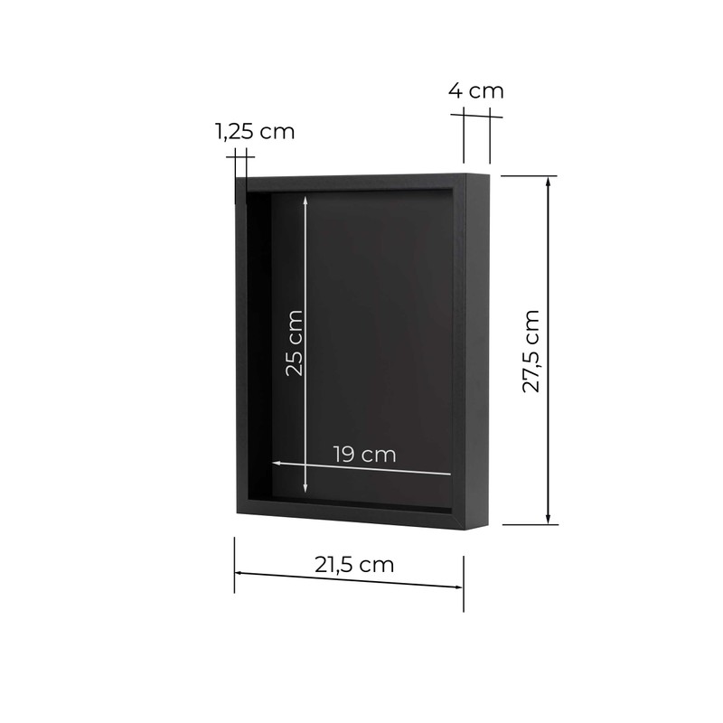 pixolo Frame Box Picture Frame with Magnetic Backing Board 20