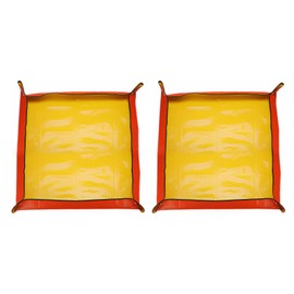 HARFINGTON 2pcs Repotting Mat 39.4" x 39.4" PE Cloth Waterproof Plant Repotting Mat Foldable Portable Gardening Potting Tray with Plastic Buckle for Indoor Plant Change Soil Watering, Yellow