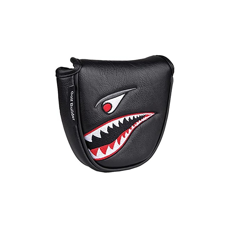 Hacbop 1Pc PU Leather with Shark Embroidery Magnet Golf Mallet