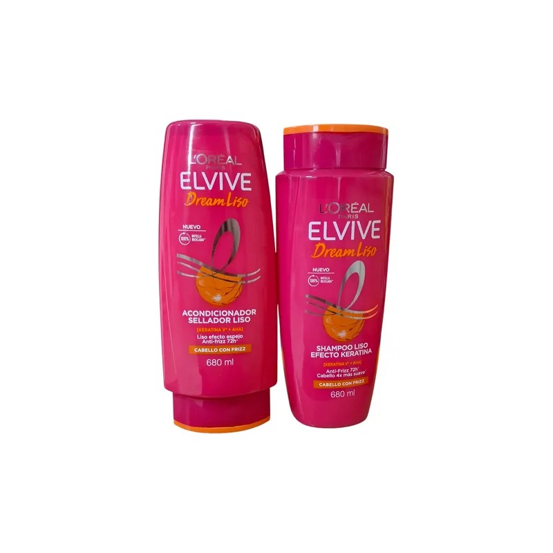 Kit Elvive Dream Liso Shampo Acondicionador Mascarilla