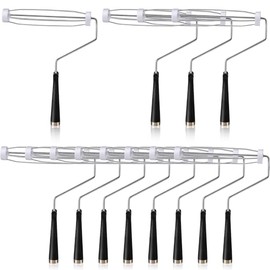 Gerrii 12 Pcs 9 Inch Paint Roller Painting Roller Frame 5 Wire Brush Supplies for Wall House Homes (Black)