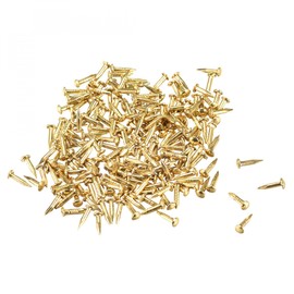sourcing map Small Tiny Nails 1.2x6mm(DXL) for Wooden DIY Decorative Pictures Boxes Household Accessories Brass Tone 300pcs