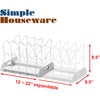 SIMPLE HOUSEWARE Expandable Pan Organizer Rack, 10 Adjustable Compartments, White