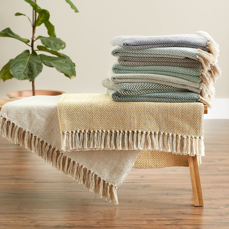 DII Chevron Hand Woven Cotton Throw Collection 50 x 60