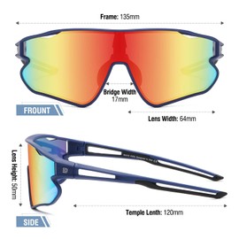 DUCO DK268 Children's Sunglasses, Baseball Sunglasses, Polarized Sunglasses, Sports, Ultra Lightweight Frame, UV Protection, For Running, Cycling, 5-12 Years Old, blue/orange