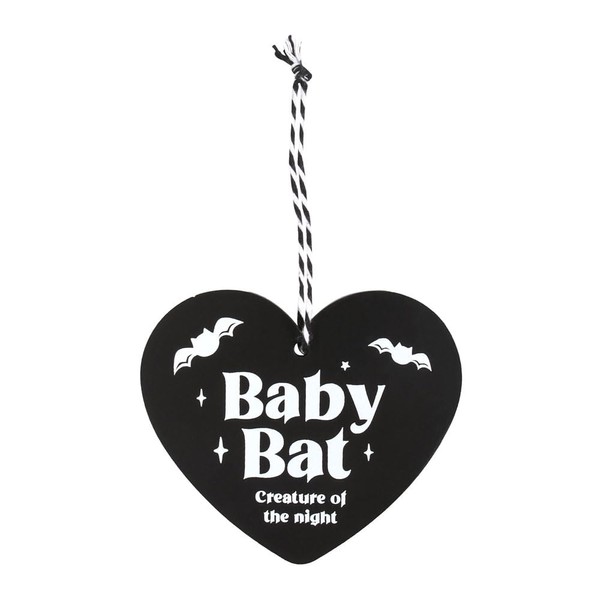 Cute Baby Bat Hanging Heart Sign - Novelty Car Safety Window Sign for Babies - Adorable Bat Baby on Board - Unique Baby Bat Car Sign UK
