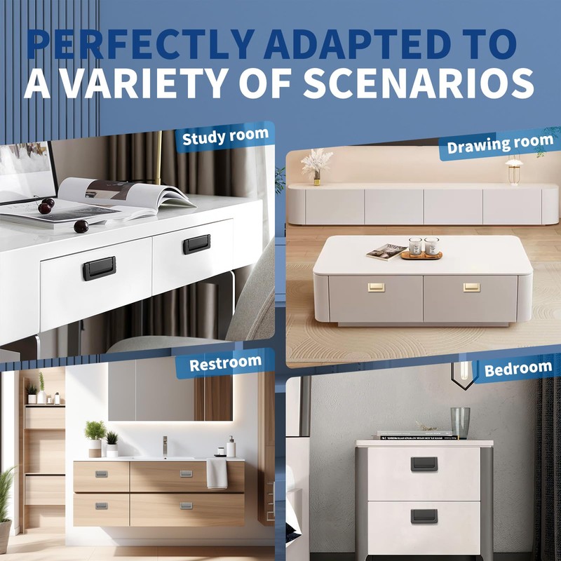 Thatyro 3 Packs 2.9" Invisible Drawer Flush Pull Handle with