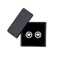 SOFIA MILANI - Women's Earrings 925 Silver - with Zirconia Stones - Star Circle Stud Earrings - 20089, Sterling Silver, Cubic Zirconia