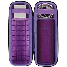 Hard Travel Case for Ultimate Ears UE BOOM 3 Wireless Bluetooth Speaker by co2CREA (Black case/Purple inside)