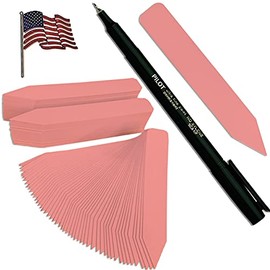 TAGKRAFTERS 5" x 5/8" Pink Premium Pot Stakes with Marker - 200 Pcs - Plastic Plant Tags and Labels - Nursery Garden Tree Labels Waterproof Writeable | Made in The USA |