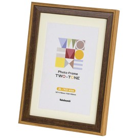 Nakabayashi F-TMS-311-BR Two-Tone Photo Frame, 2L/KG Brown