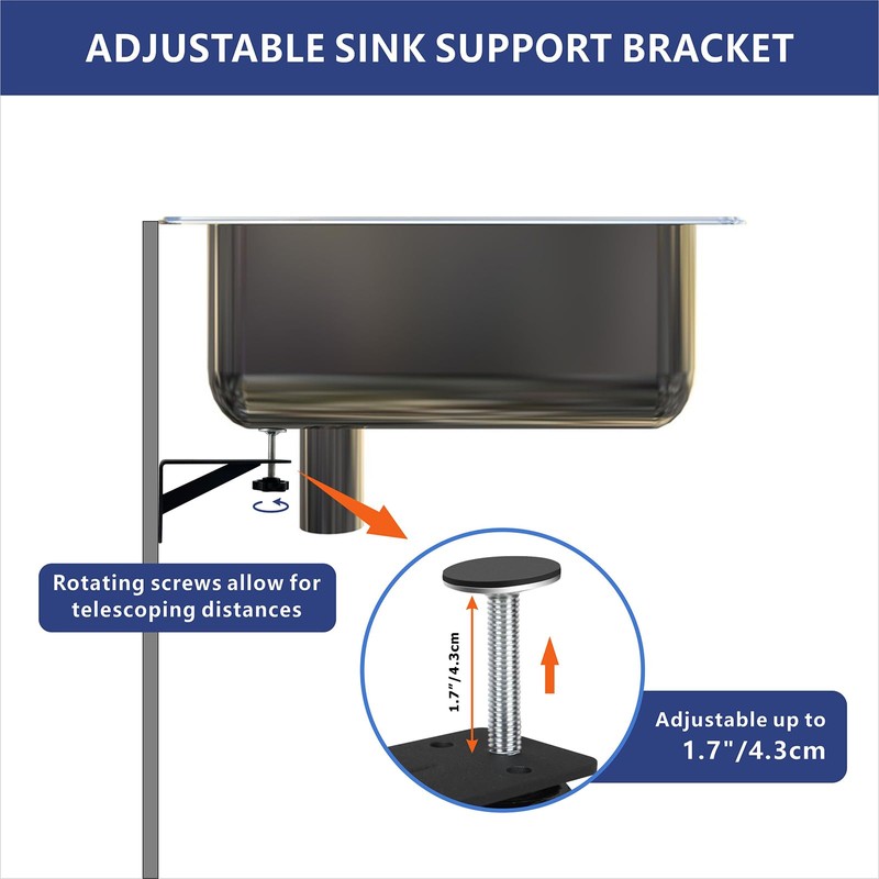 VANROUG 4 Pcs Undermount Sink Brackets, Undermount Sink Support, Undermount