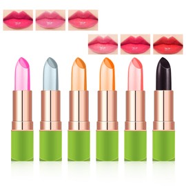 PPPanYiDi 7PCS Aloe Vera Color Changing Moisturizing Lipstick for Women, Magic Temperature Color Change Lipstick Lip Blam Gloss Makeup Gift Set, Long Lasting Nourishing Tinted PH Lip Balm Moisturizer