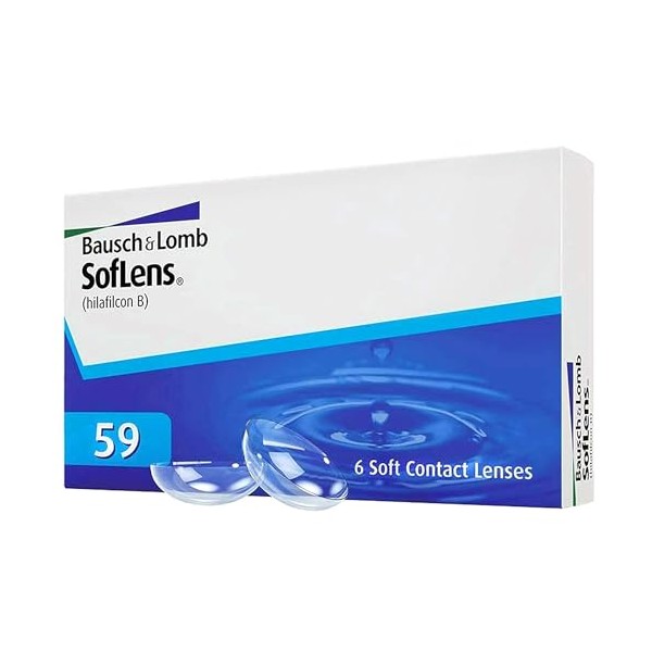 Bausch + Lomb SofLens 59 Monatslinsen, sphärische Kontaktlinsen, weich, 6