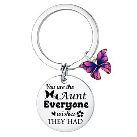 MADHAHEFU Aunt Gifts Mother's Day Gifts for Aunt Keyring Best Auntie Ever Gifts for Aunt Presents From Niece Nephew Aunt Christmas Birthday GIfts For Aunt Best Aunt Keyring