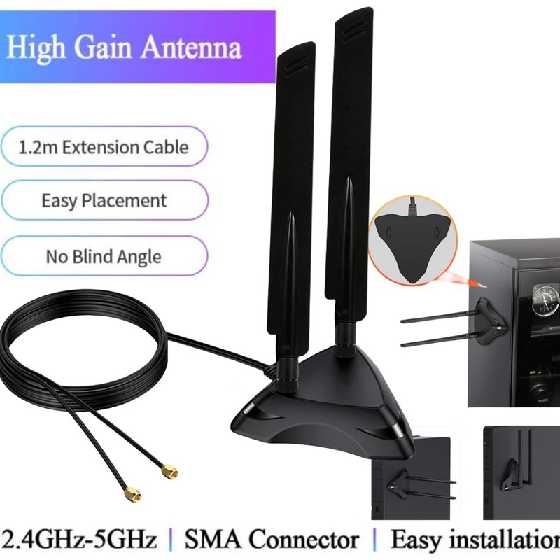 Dual Band 2.4GHz 5GHz 5.8Ghz RP-SMA Gaming WiFi 6E 802.11ac/ax